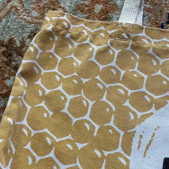 Sweet Honey Honeycomb Printed Cotton Canvas Tote Bag Perfect For Bee Lovers! - Picture 3 of 10